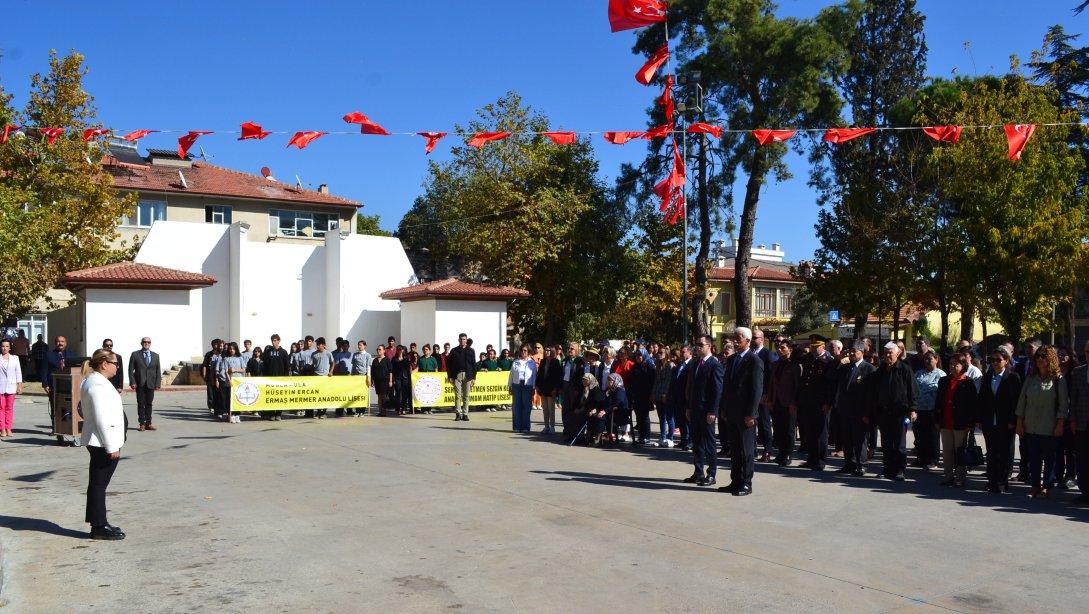 29 EKİM CUMHURİYET BAYRAMI CUMHURİYET MEYDANI ATATÜRK ANITI ÖNÜNDE DÜZENLENEN ÇELENK SUNMA TÖRENİ İLE BAŞLADI